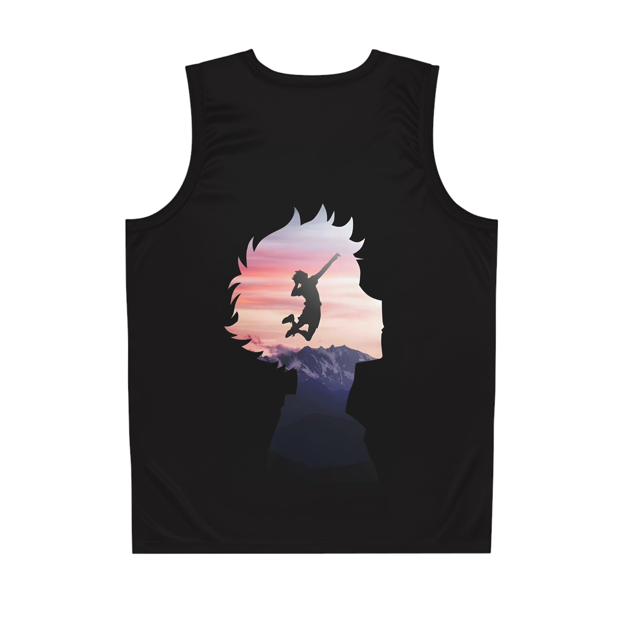 Volleyball Anime Jersey — Dynamic Player Silhouette Basketball Tank Top
