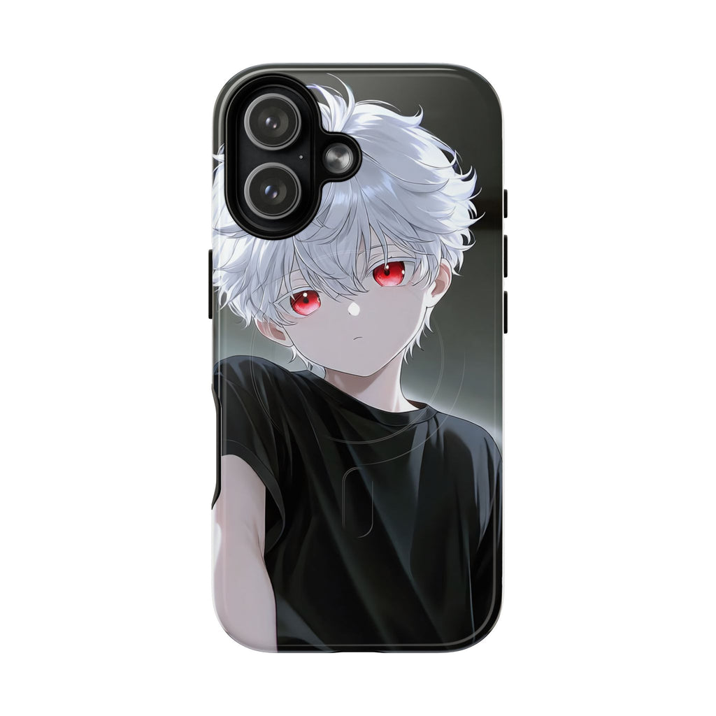 Anime Red-Eye Boy Tough Magnetic Phone Case – Protective Magnetic Cover