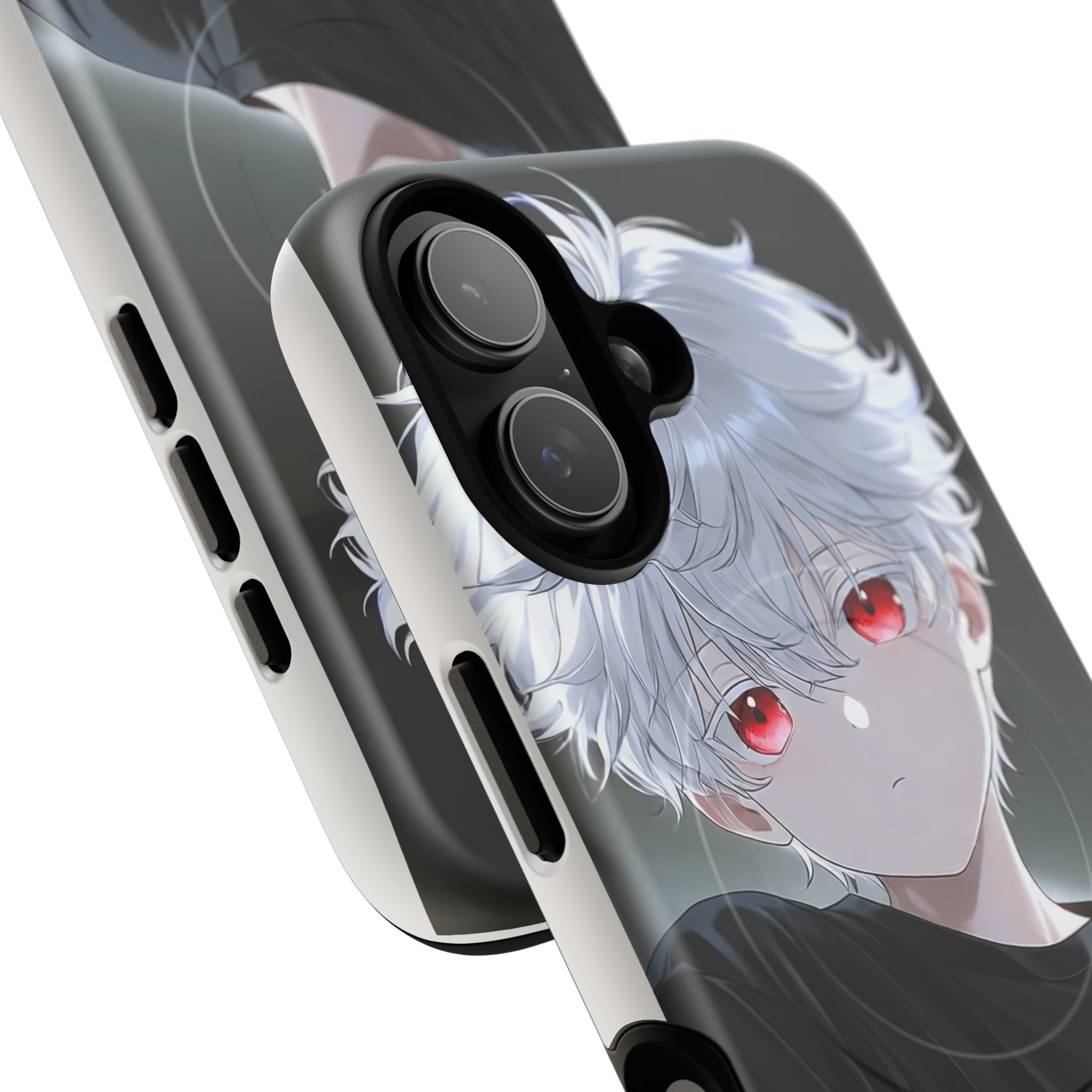 Anime Red-Eye Boy Tough Magnetic Phone Case – Protective Magnetic Cover