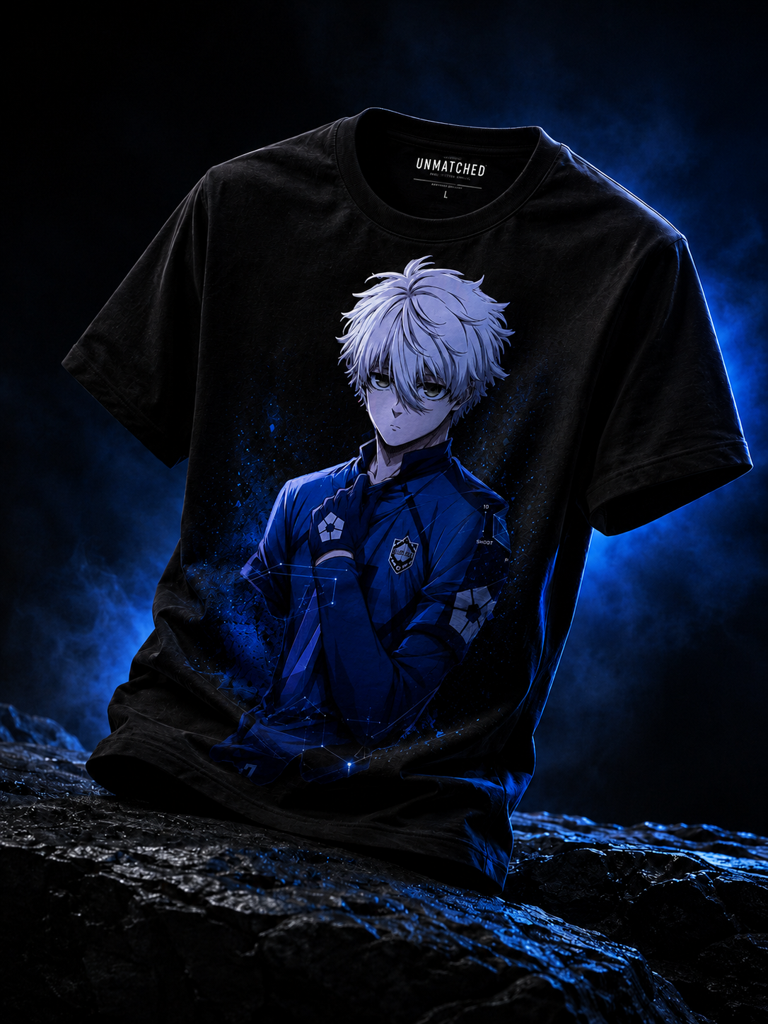 Anime Dark Gaze Tee — Glowing Eyes Character Graphic Shirt