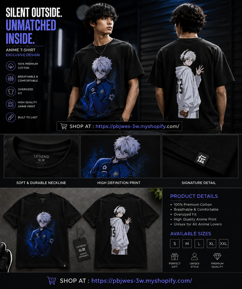 Anime Dark Gaze Tee — Glowing Eyes Character Graphic Shirt