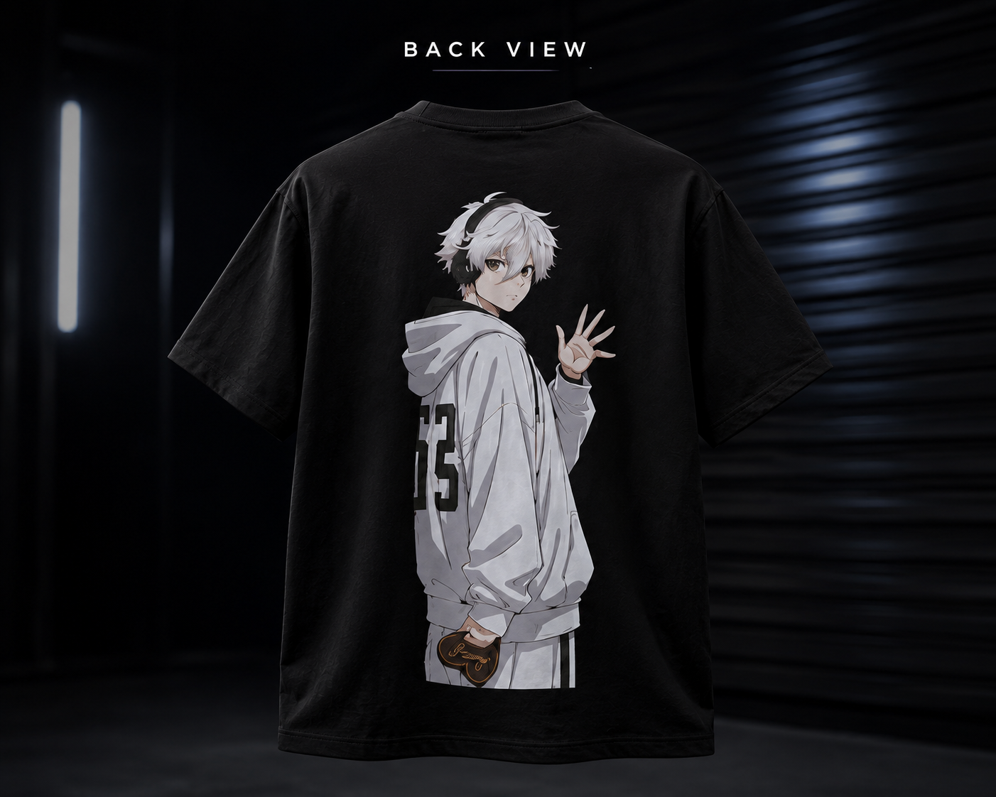 Anime Dark Gaze Tee — Glowing Eyes Character Graphic Shirt