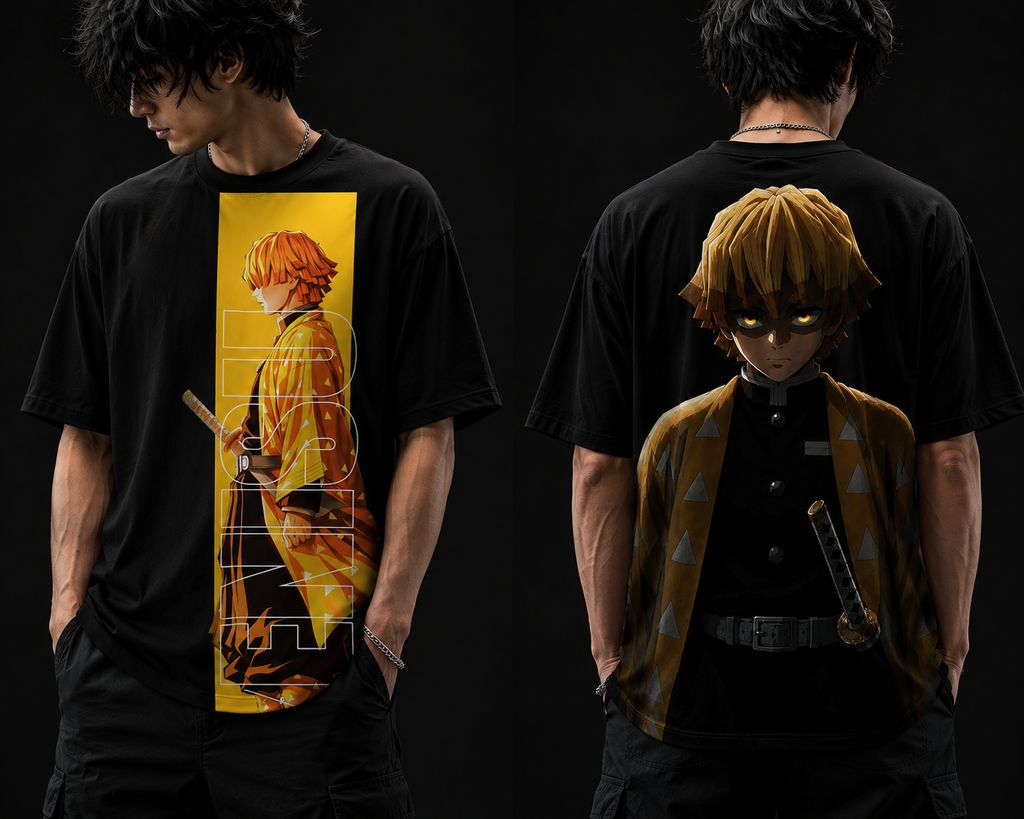 Demon Slayer Zenitsu Graphic T-Shirt — Anime Sword Art Tee