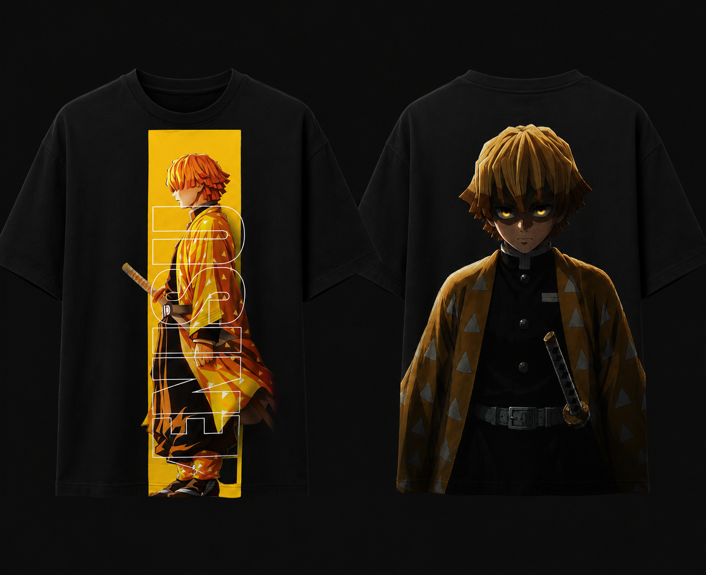 Demon Slayer Zenitsu Graphic T-Shirt — Anime Sword Art Tee