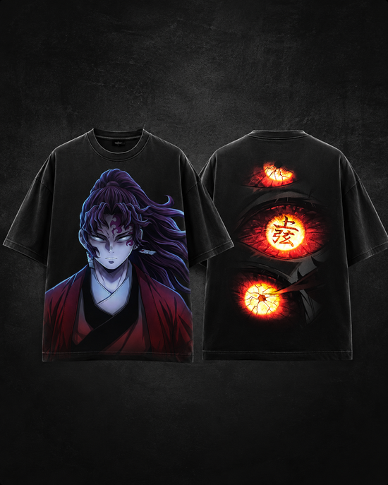 Demonic Anime T-Shirt — Dark Red-Eyed Warrior Graphic Tee