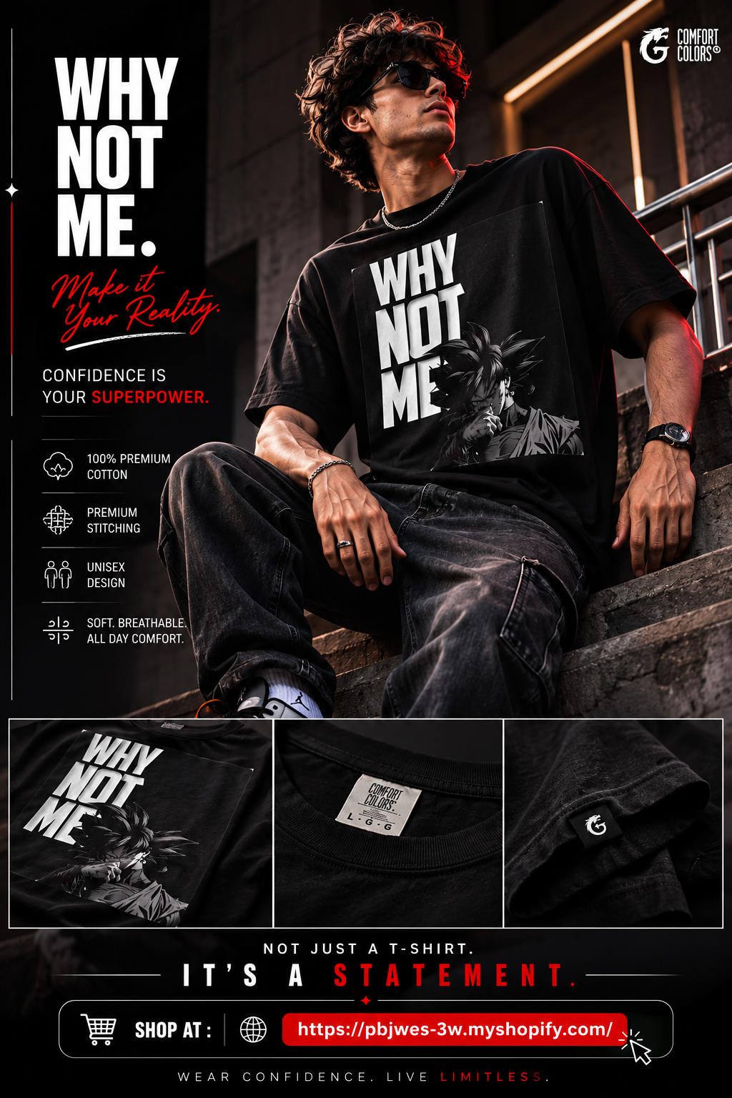Why Not Me T-Shirt — Graphic Anime Motivational Tee ("Nah, I’d Win.")