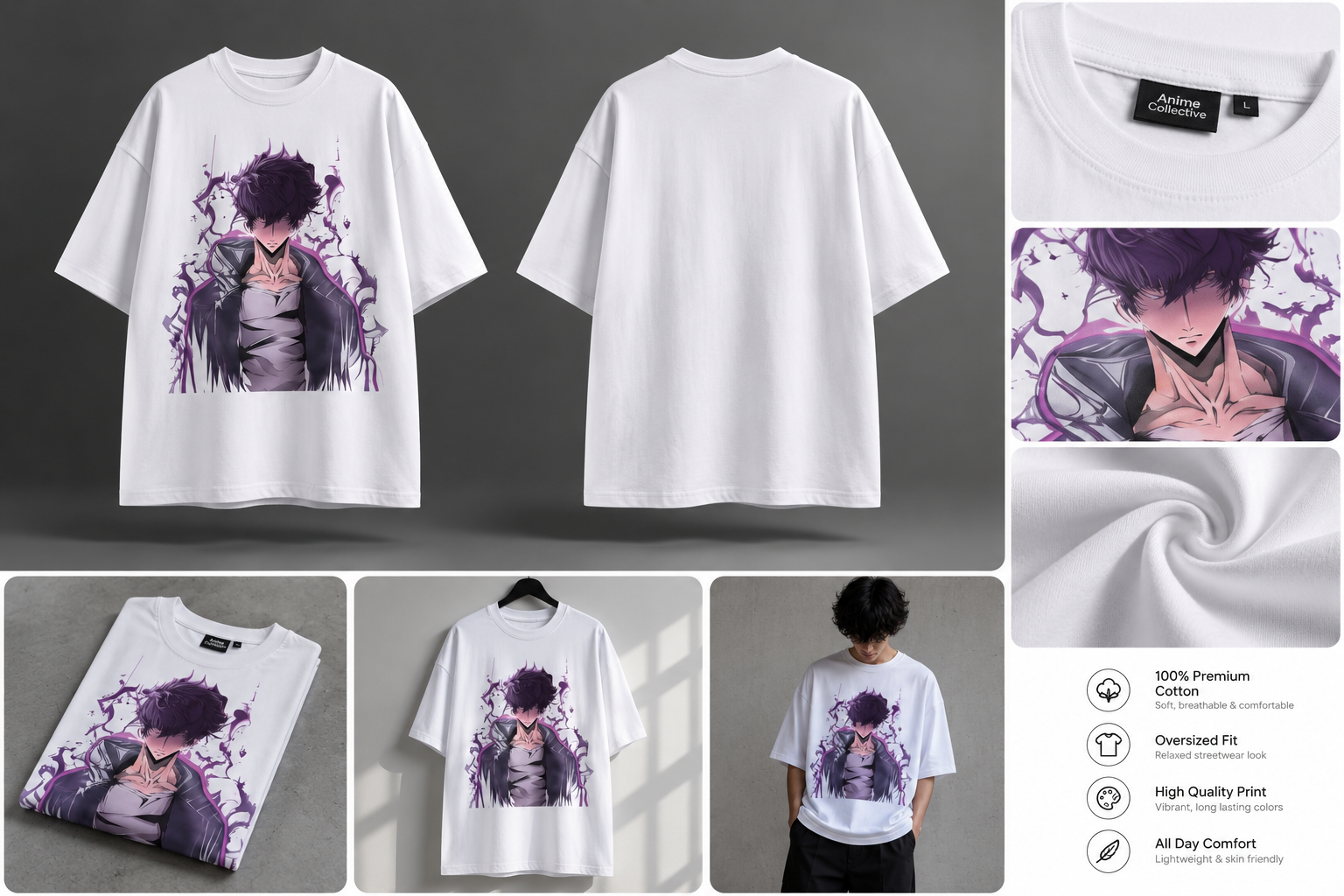 Anime Dark Hero T-Shirt — Shadow Aura Graphic Tee