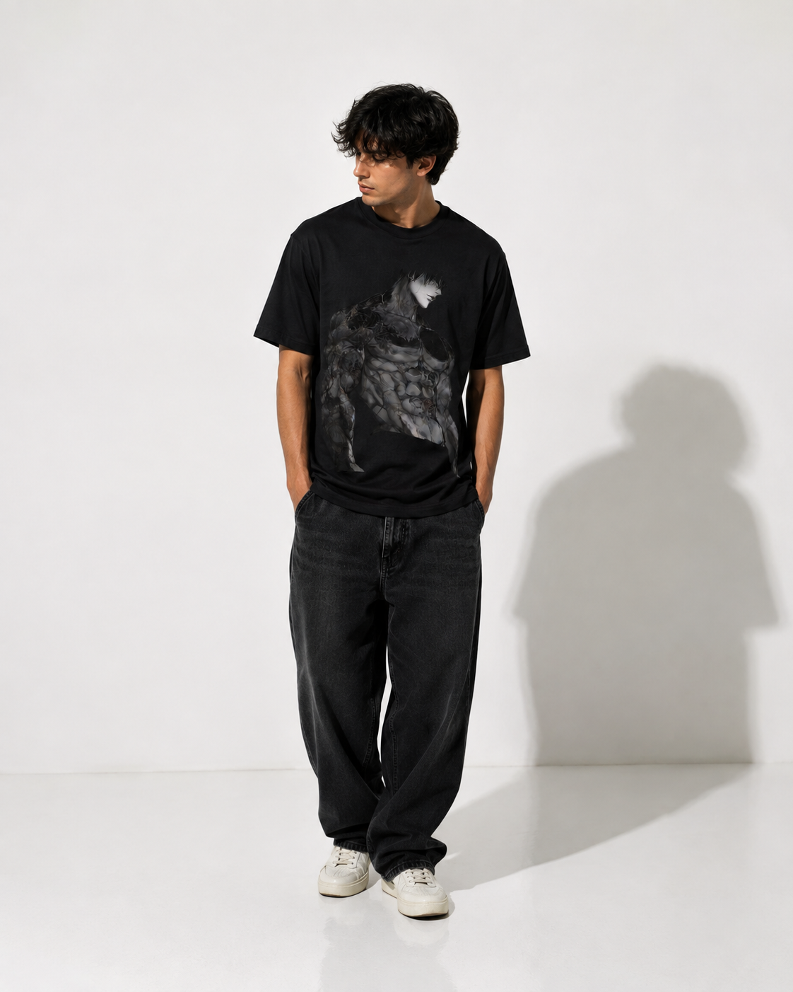 Muscular Anime Male Art V-Neck Tee