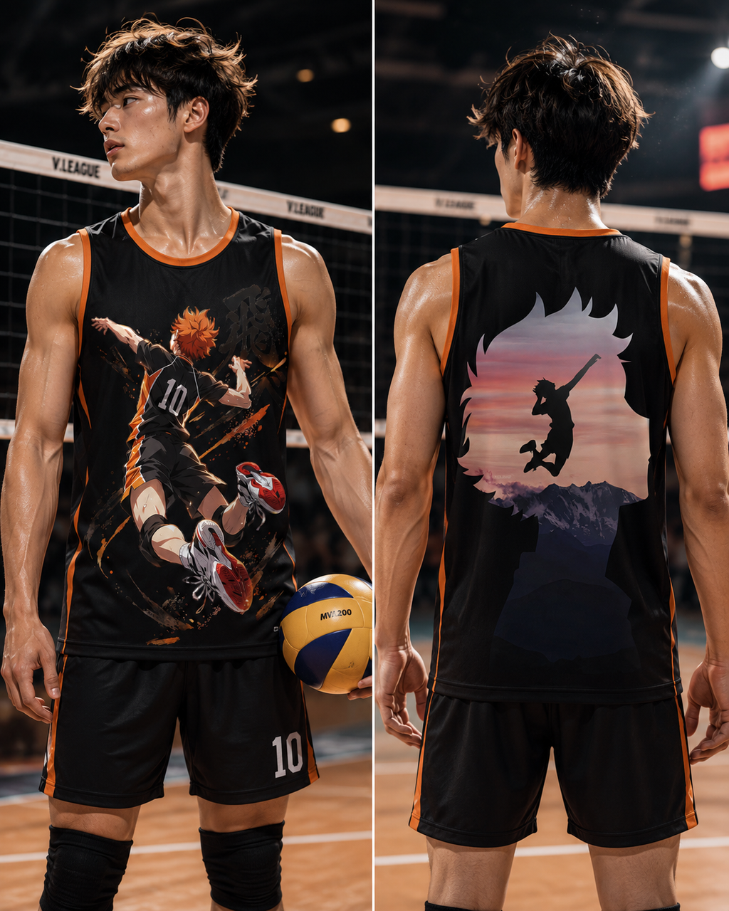 Volleyball Anime Jersey — Dynamic Player Silhouette Basketball Tank Top