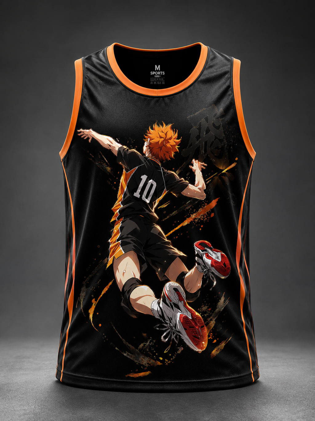 Volleyball Anime Jersey — Dynamic Player Silhouette Basketball Tank Top