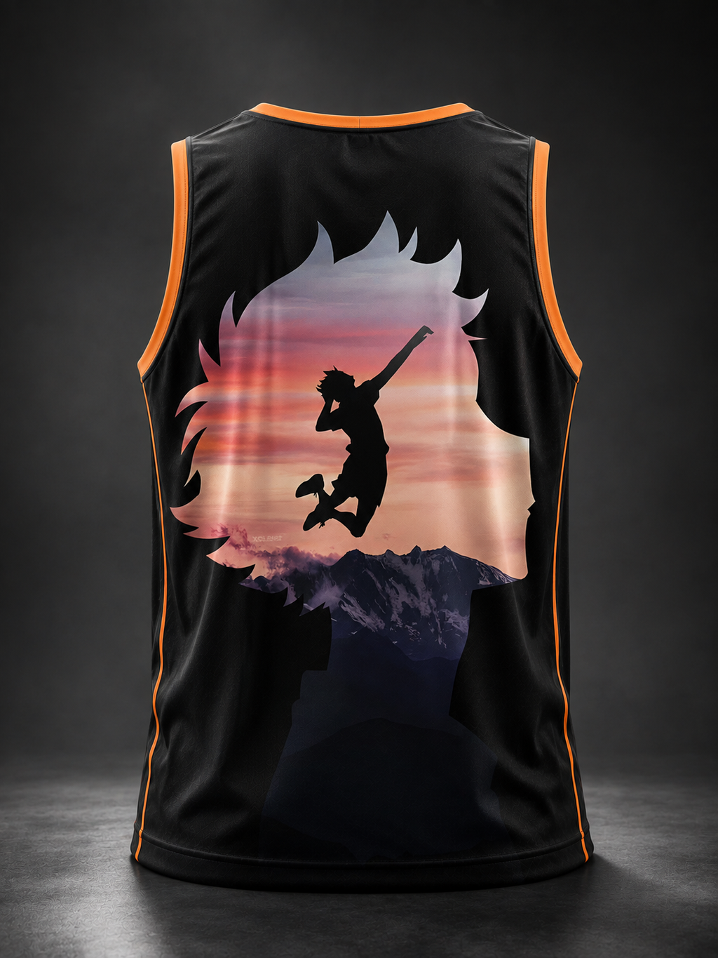 Volleyball Anime Jersey — Dynamic Player Silhouette Basketball Tank Top